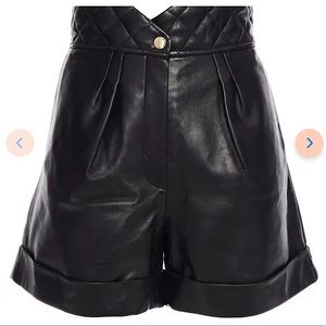 NWT Sandro Cena Quilted Leather Shorts - Size 38